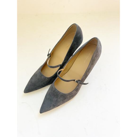 NWOB Ann Taylor Gray Suede Mary Jane Heel 7 - Picture 3 of 4